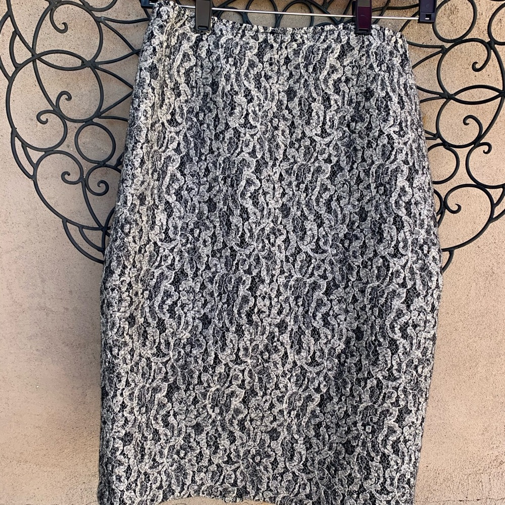 Lafayette 148 New York Black/cream Pencil Skirt